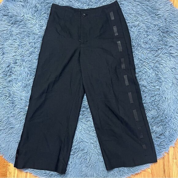 BITTE KAI RAND Black Wool Linen Minimalist Pants Cropped Size S - Picture 1 of 7